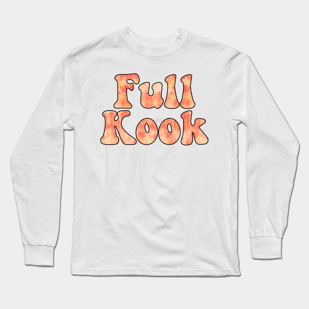 Tie Dye Orange Full Kook Long Sleeve T-Shirt by cartershart